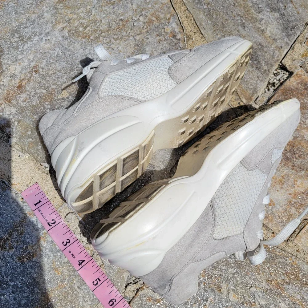 Madden Girl Chunky Platform Off White Gray Burrel Comfort Sneakers Size 7